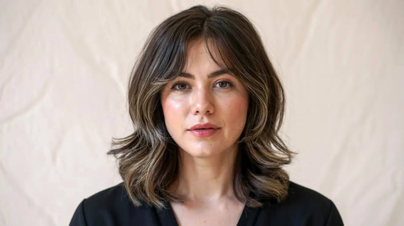 16 Coupes de Cheveux Mi-Longs Dégradés avec Frange à Adopter en 2025