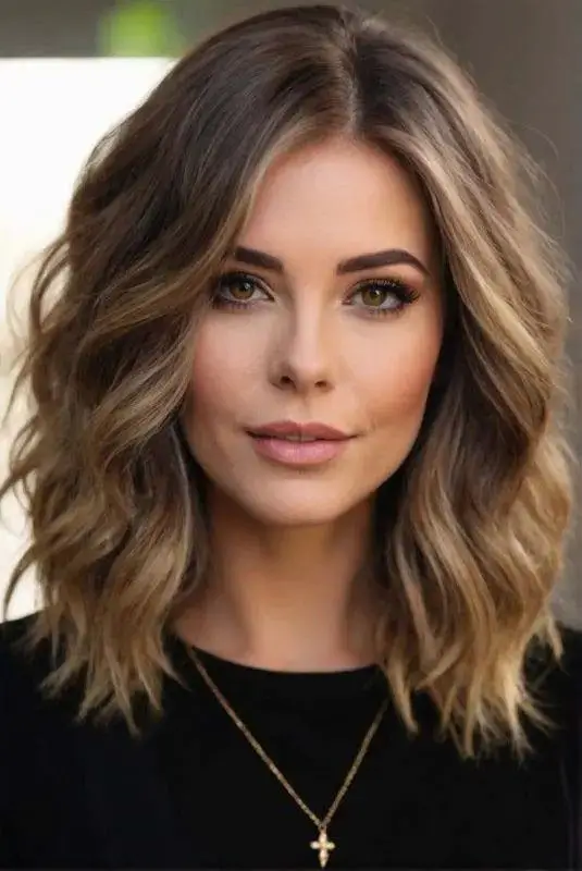 16 Coupes de Cheveux Mi-Longs Dégradés avec Frange à Adopter en 2025