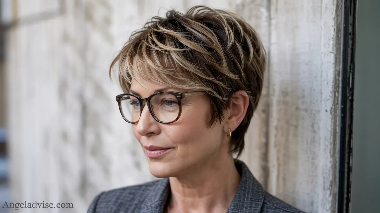 15 Idées de Coupes de Cheveux pour Femme de 50 Ans avec Lunettes en 2025
