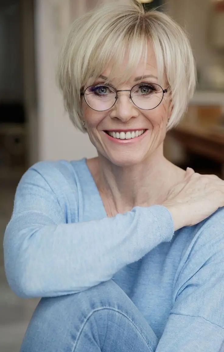 15 Idées de Coupes de Cheveux pour Femme de 50 Ans avec Lunettes en 2025