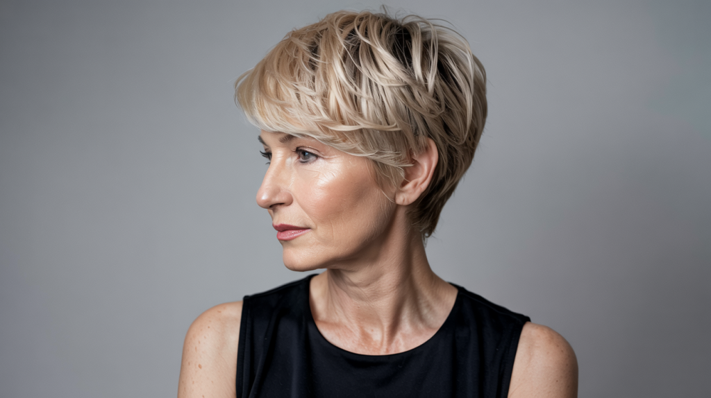 Effile Coupe De Cheveux Court Femme 50 Ansnull